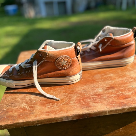 Brown Leather All Star Converse Sneakers - Picture 7 of 7